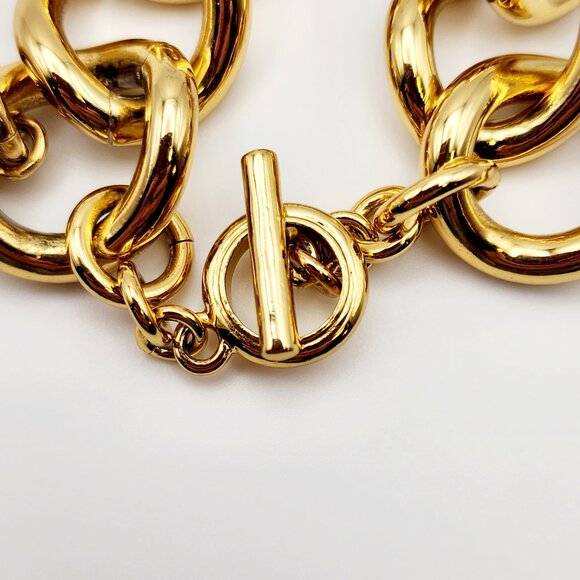 Trina Turk Chunky Gold and Black Enamel Elephant Chain Bracelet - Picture 4 of 6